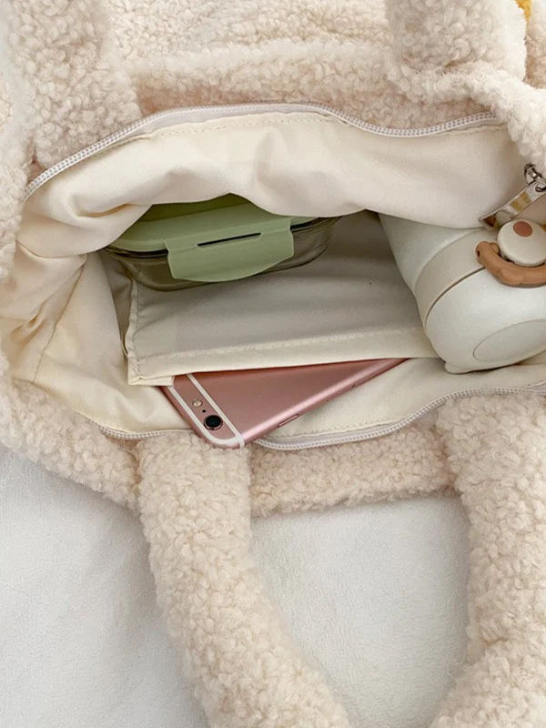 Goose Pattern Fleece Crossbody HandBag - Image 4