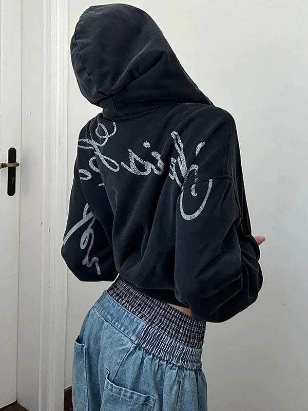 Gothic Lettering Print Jacket - Image 2
