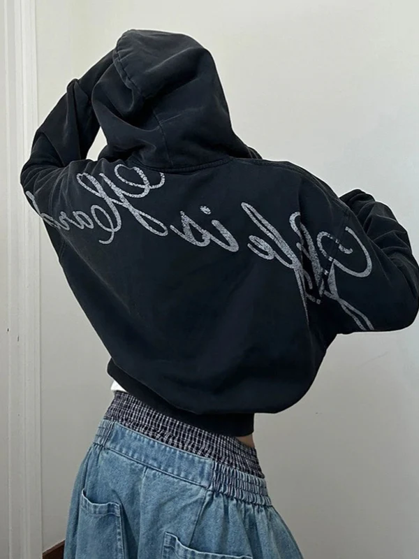 Gothic Lettering Print Jacket - Image 4