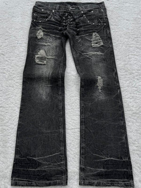 Gothic Retro Flare Jeans - Image 2
