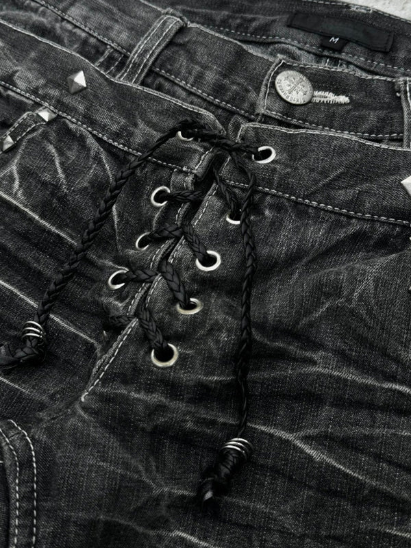 Gothic Retro Flare Jeans - Image 4