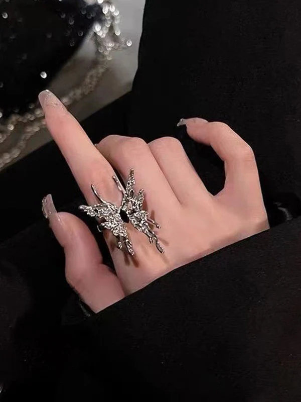 Grunge Fairy Butterfly Pattern Ring - Image 4