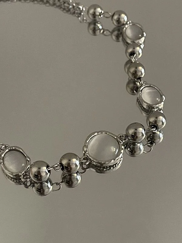 Grunge Faux Gem Decor Beads Necklace - Image 7