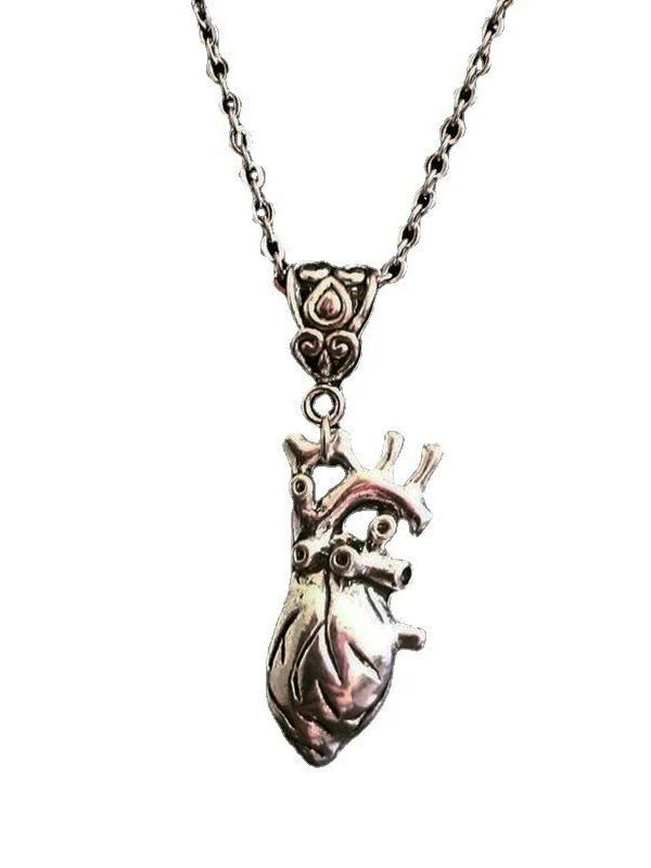Grunge Heart Pendant Necklace