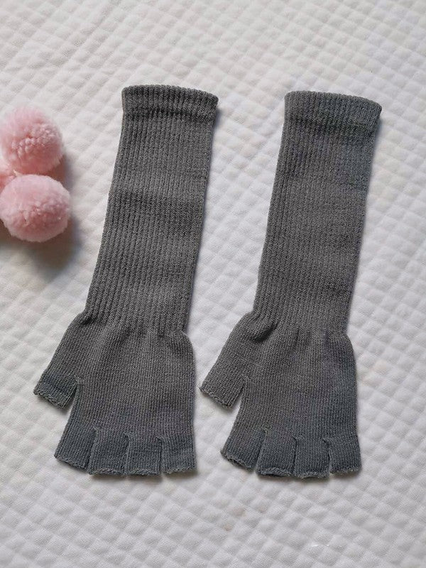 Half Finger Knitted Arm Warmer Gloves - Image 5