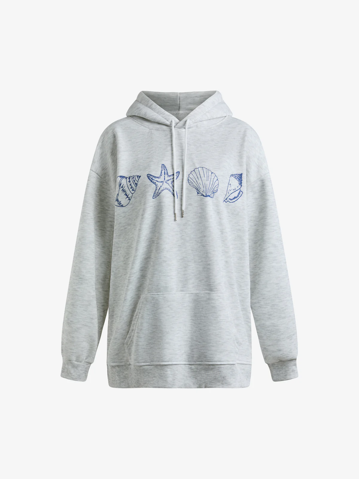 Hand-Painted Shell Embroidered Hooded Sweatshirt - Image 4