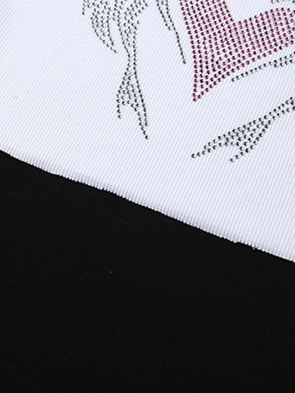 Heart Rhinestone U Neck Crop Tank Top - Image 10