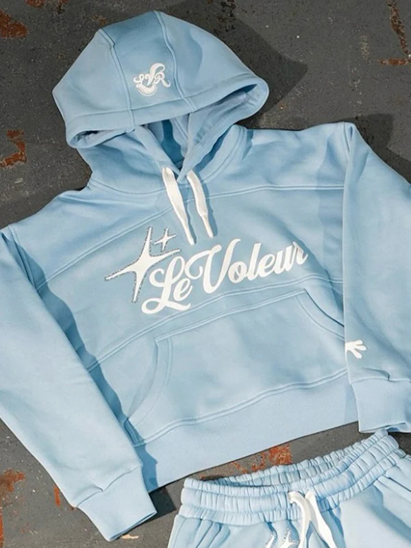 Heat-Pressed Rhinestone Print Hoodie - Image 2