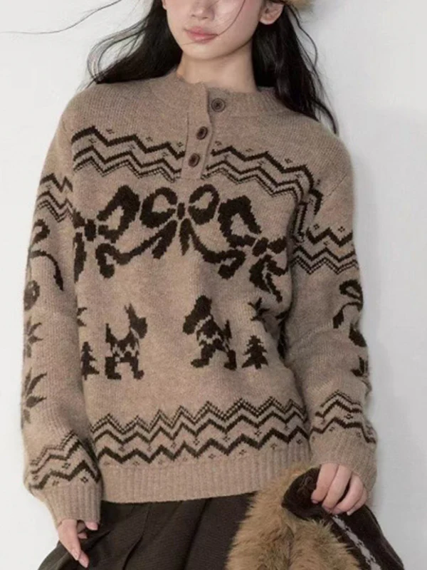 Henley Jacquard Sweater - Image 2