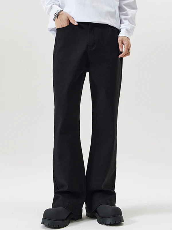 High Street Black Scimitar Slightly Flared Loose Jeans