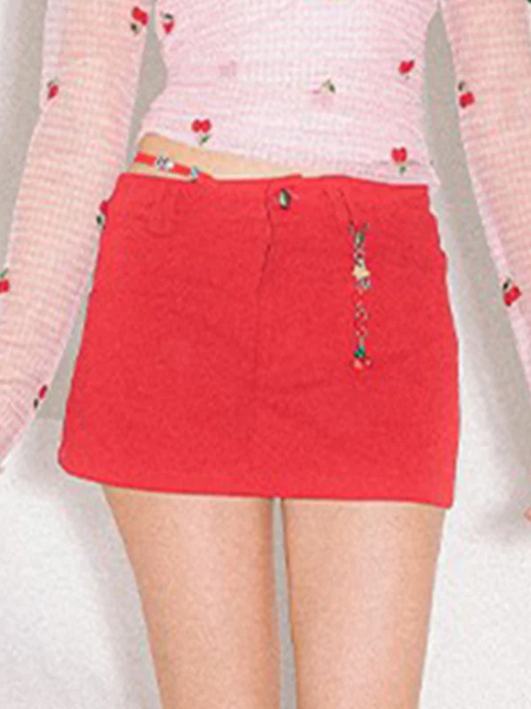High Waist Thin A-Line Mini Skirt - Image 5