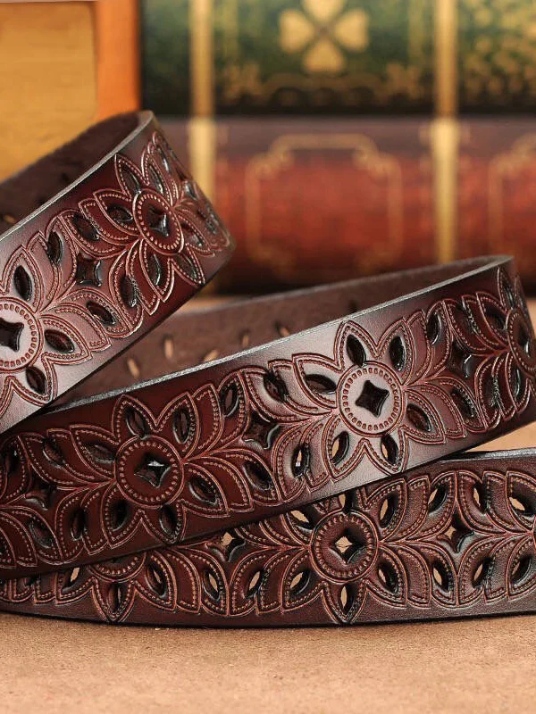 Hollow Out Pu Leather Buckle Belt - Image 4