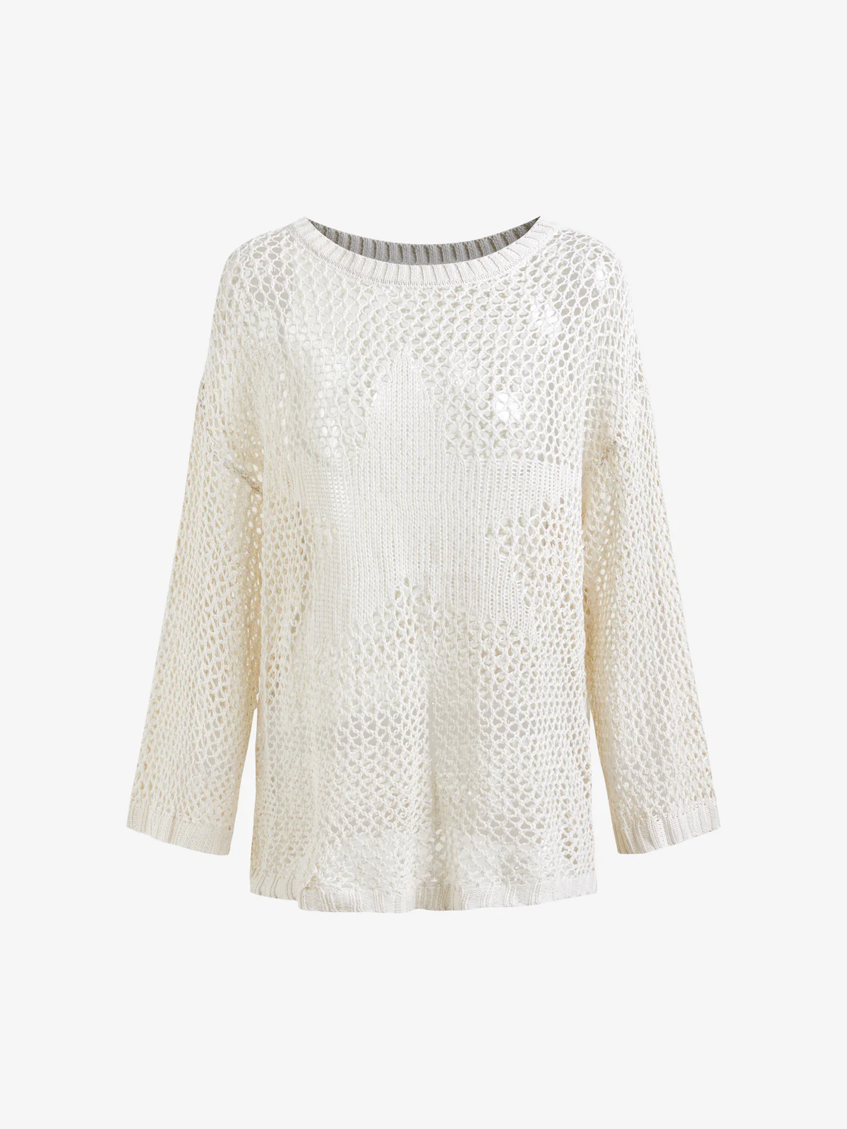 Hollow Out Star Crochet Knit Top