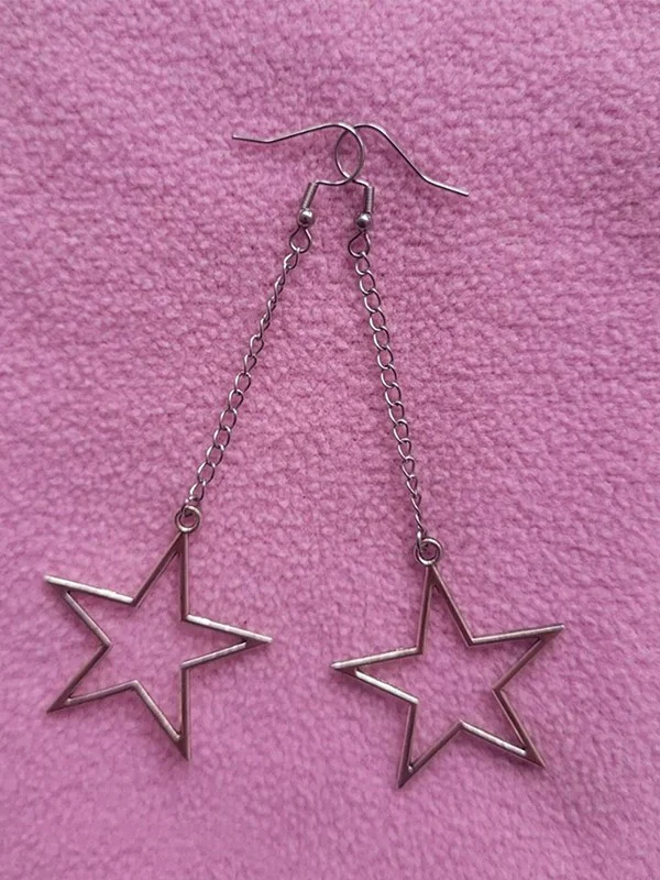 Hollow Out Star Drop Earrings