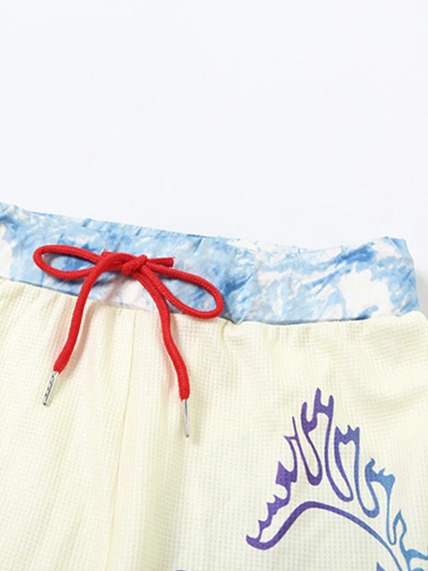 Hot Girl Street Fashion Color-Blocked Graffiti Print Loose Straight Wide Leg Pants - Image 12