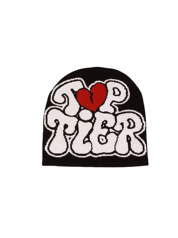 Interesting Letter Jacquard Beanie Hat - Image 5