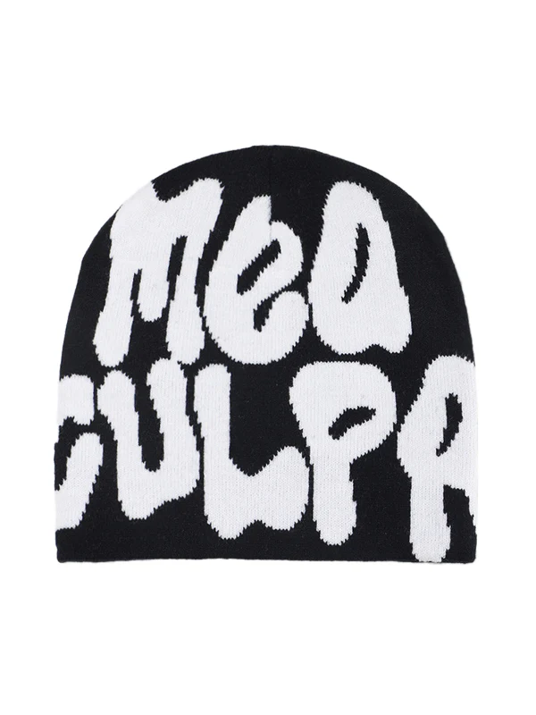 Interesting Letter Print Beanie Hat - Image 3