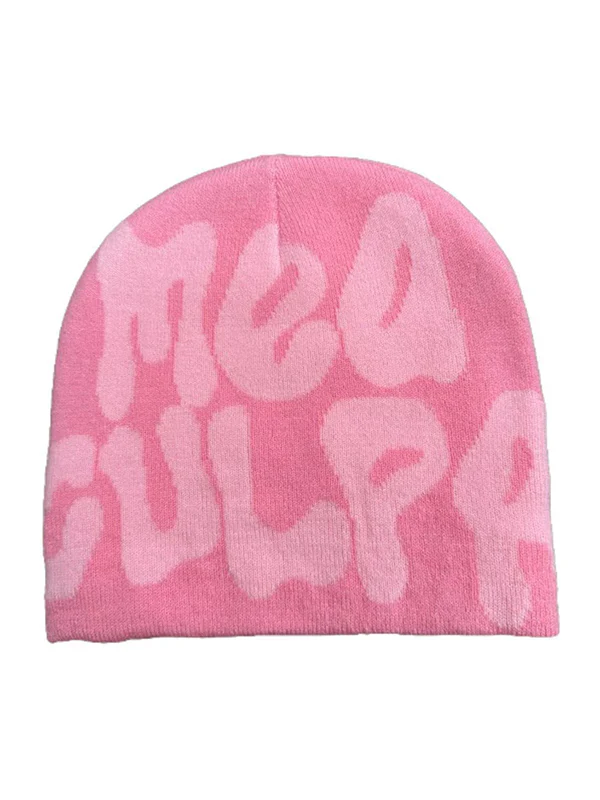 Interesting Letter Print Beanie Hat - Image 5