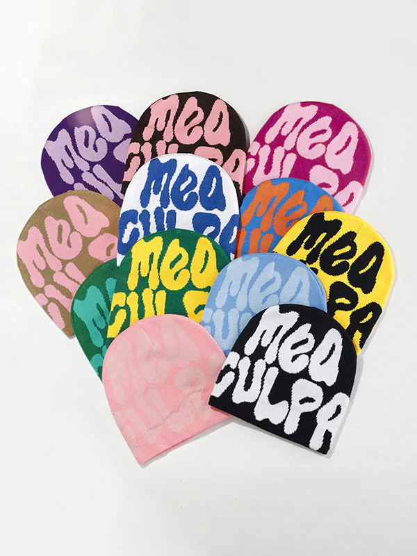 Interesting Letter Print Beanie Hat - Image 8