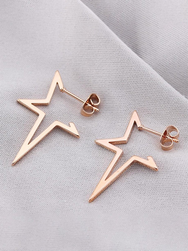 Irregular Chunky Star Pendant Earrings - Image 2