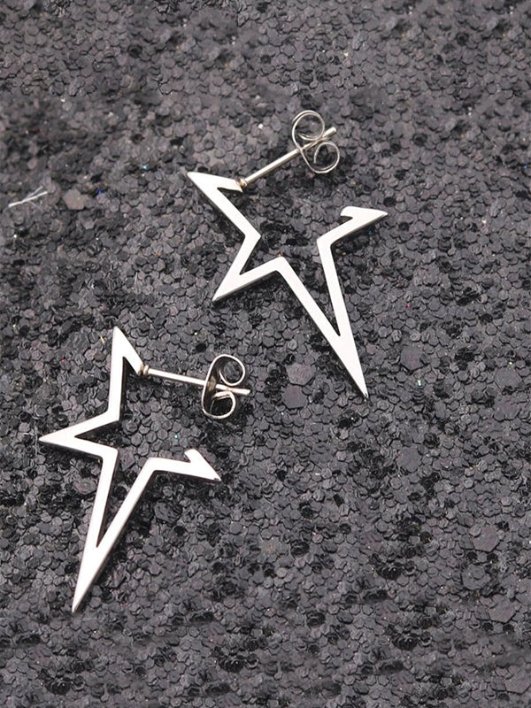 Irregular Chunky Star Pendant Earrings - Image 3