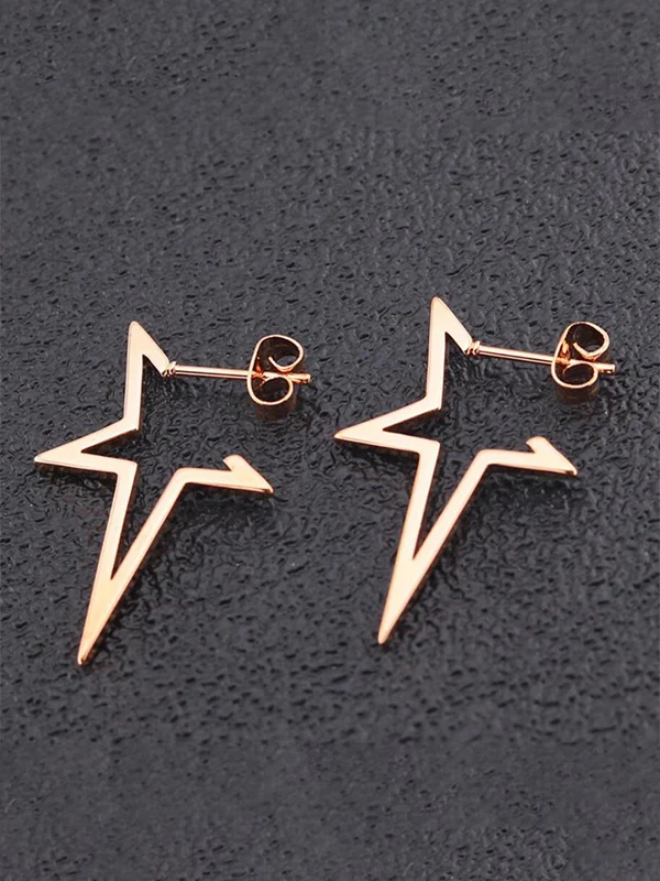 Irregular Chunky Star Pendant Earrings - Image 4