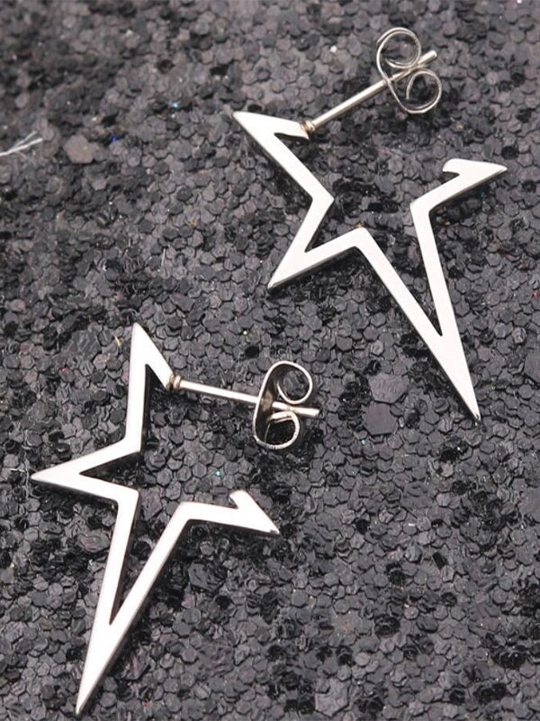 Irregular Chunky Star Pendant Earrings - Image 5