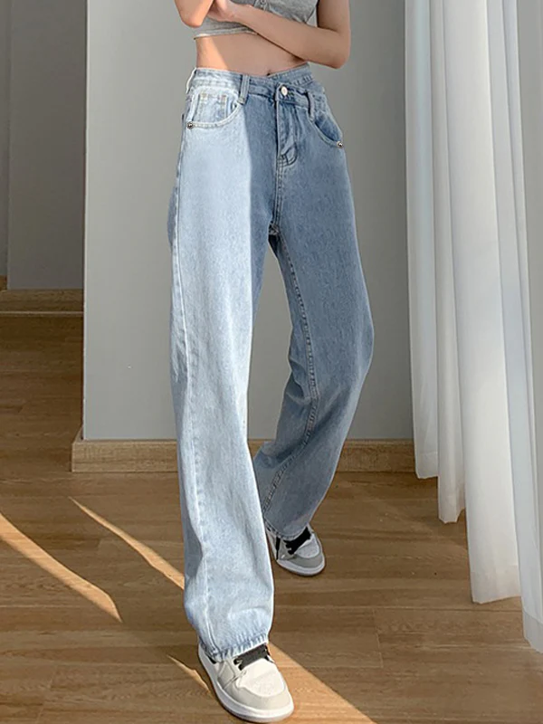 Irregular Design High Rise Boyfriend Jeans - Image 4