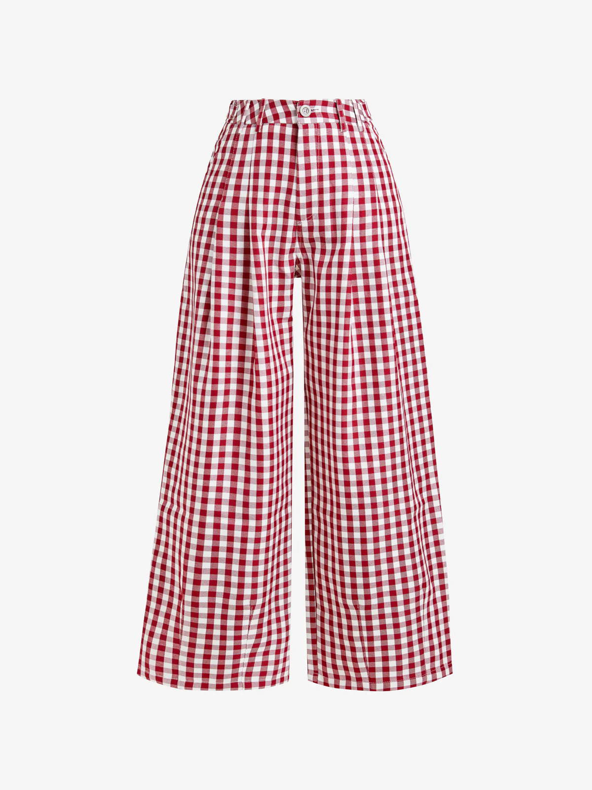 Plaid Straight Leg Casual Pants
