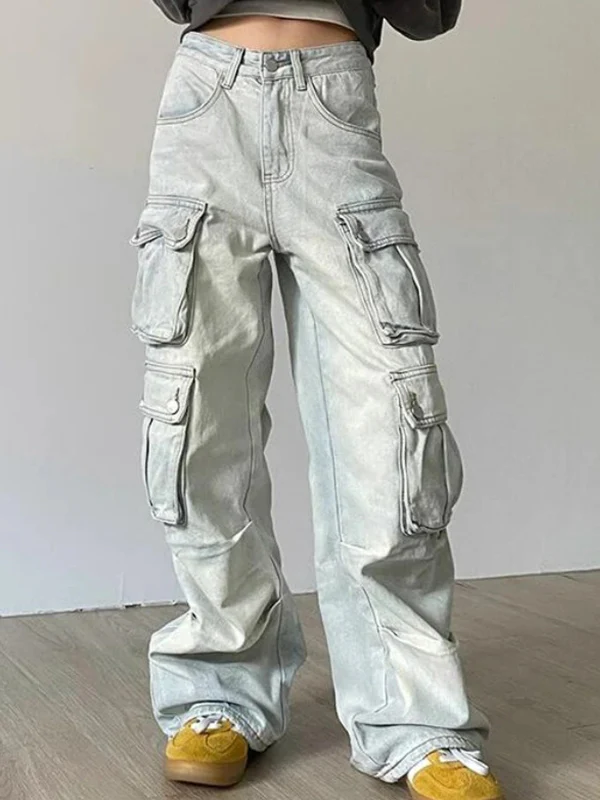 Vintage Multi-Pocket Cargo Jeans - Image 6