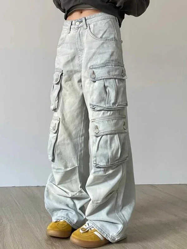 Vintage Multi-Pocket Cargo Jeans - Image 7