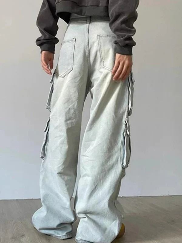 Vintage Multi-Pocket Cargo Jeans - Image 8