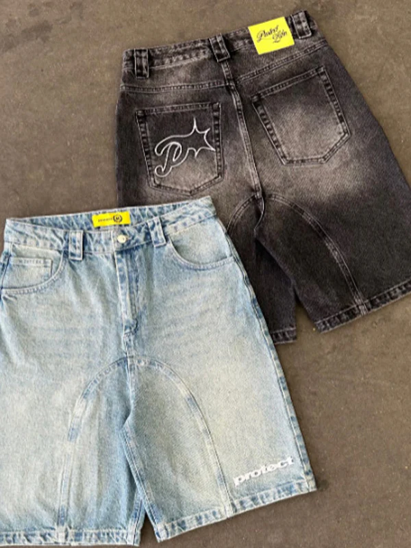Retro Casual Denim Shorts - Image 3