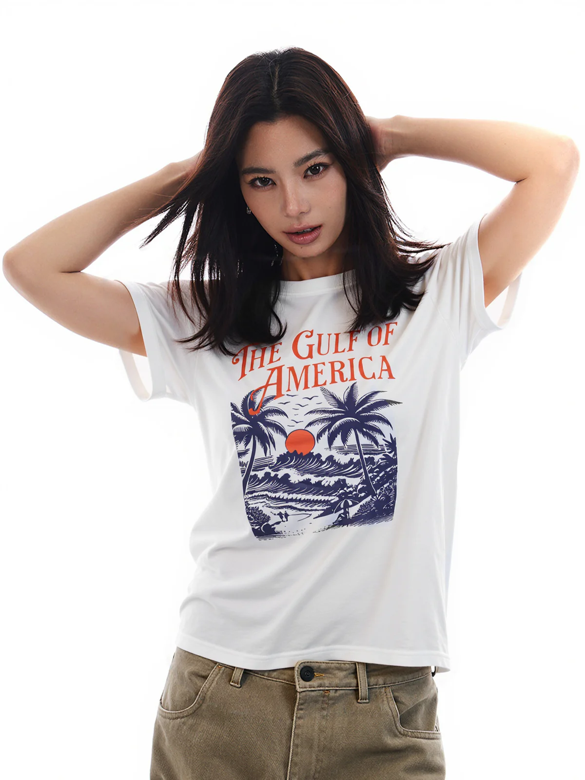 Flower Print Retro All Match Loose Tee - Image 2