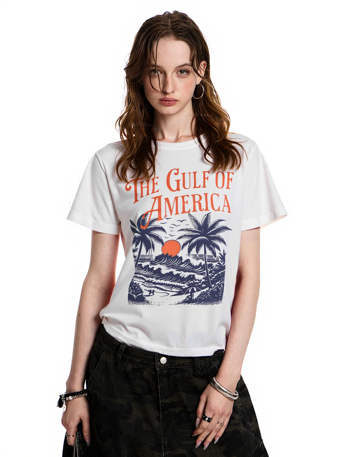 Flower Print Retro All Match Loose Tee - Image 3