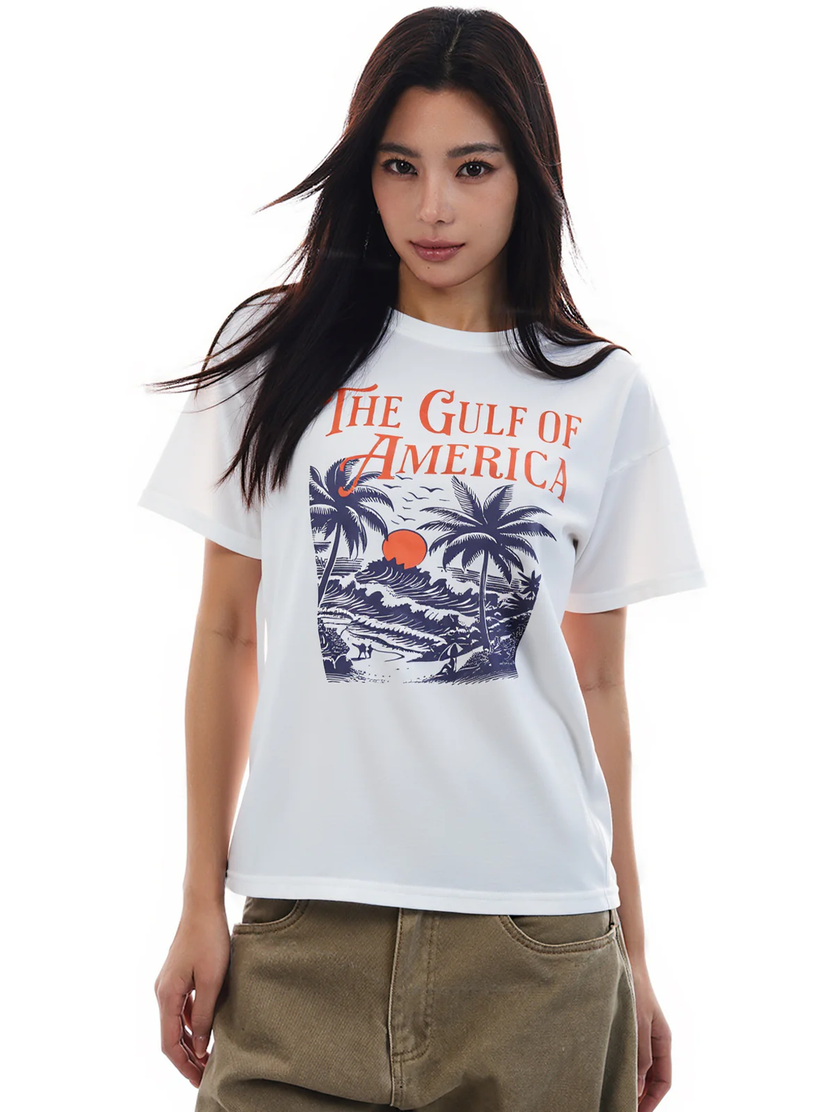 Flower Print Retro All Match Loose Tee - Image 4