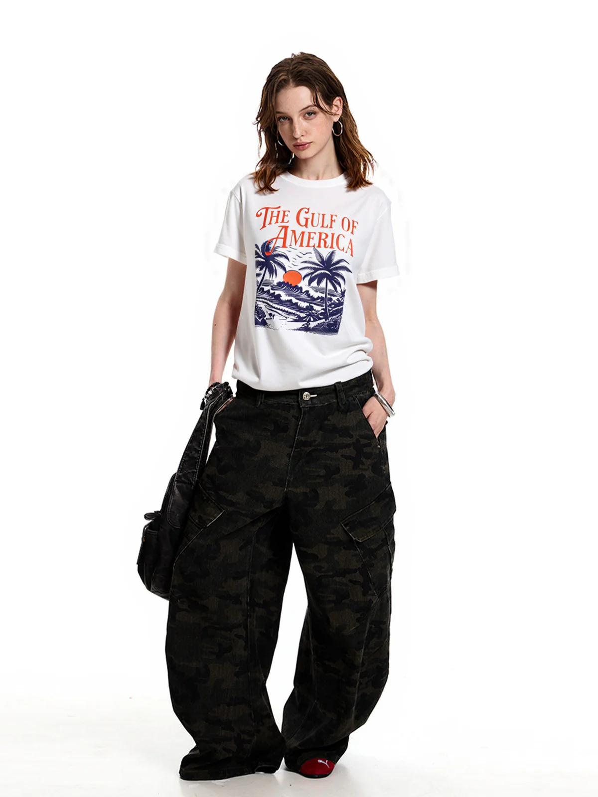 Flower Print Retro All Match Loose Tee - Image 5