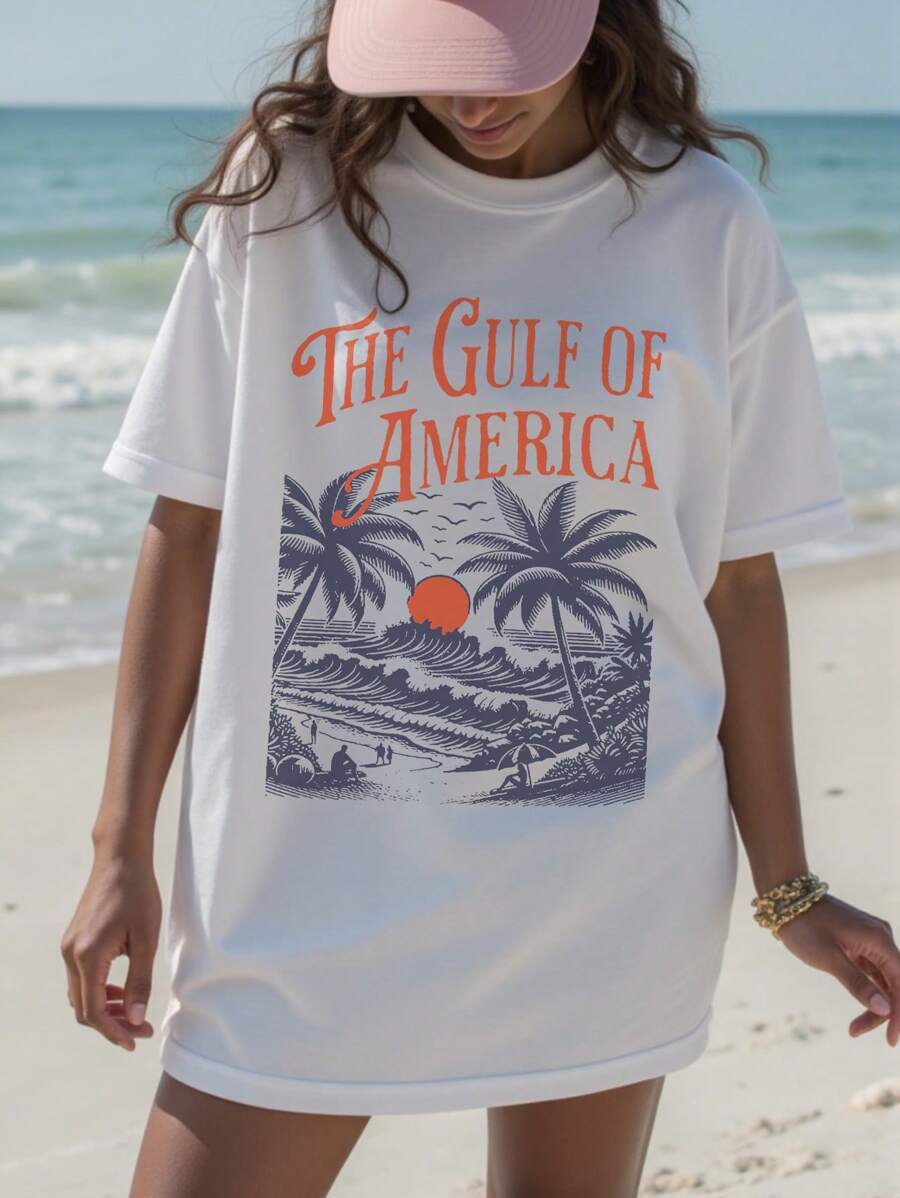 Flower Print Retro All Match Loose Tee - Image 7