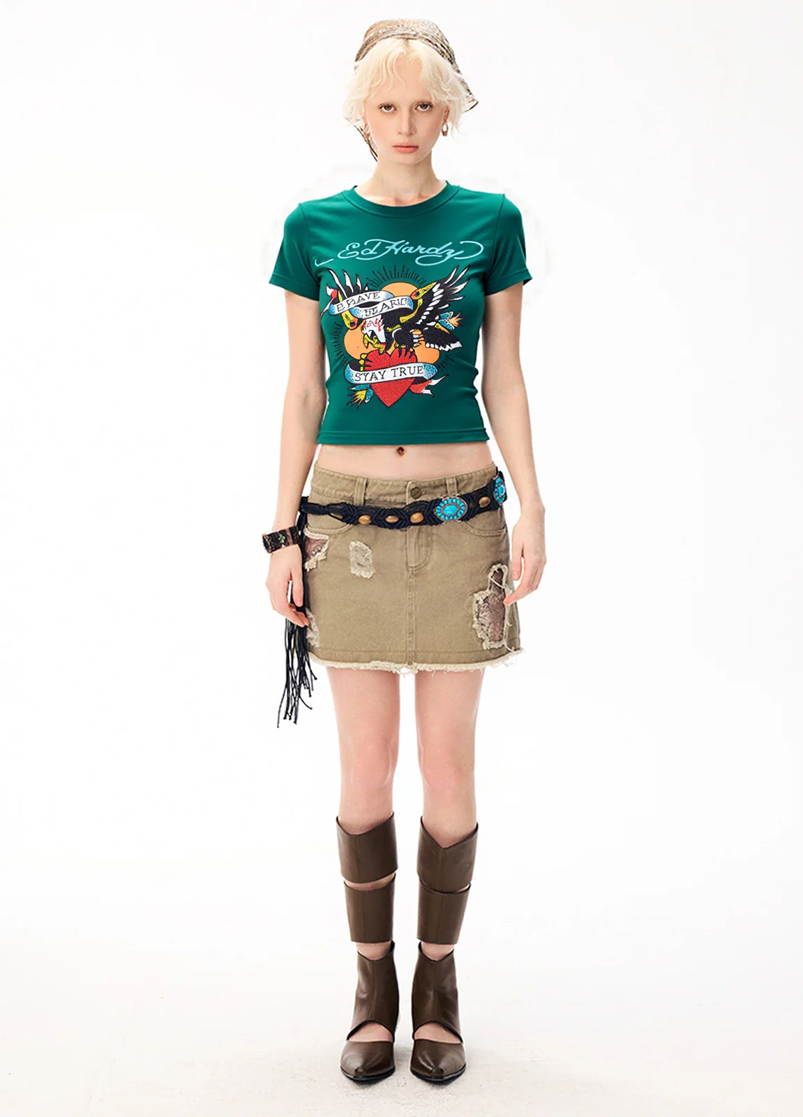 Printed Pattern Retro Short Sleeve Tee - Image 4
