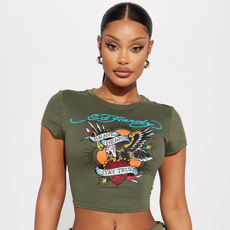 Printed Pattern Retro Short Sleeve Tee - Image 6
