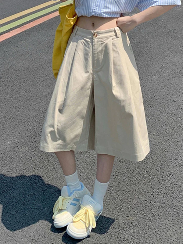 Retro High Waist Pleated Loose Wide Leg Pants - Image 3