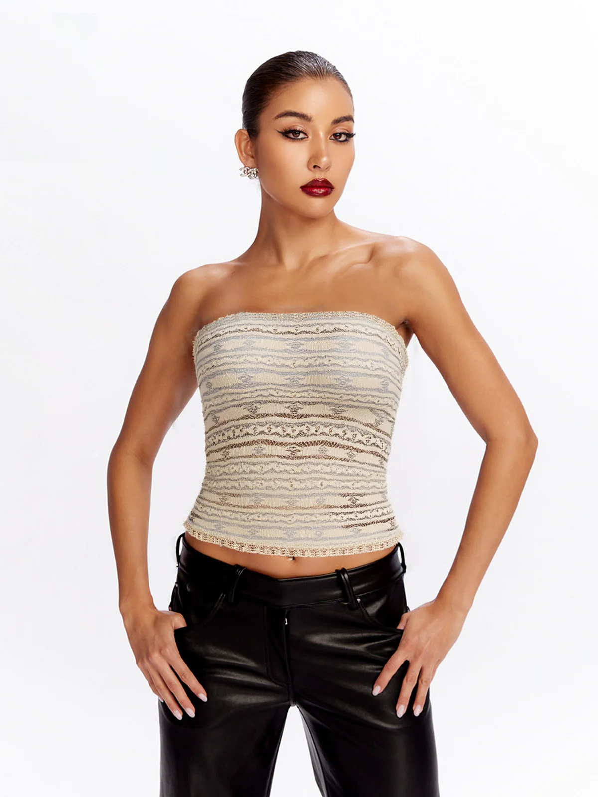 Lace Cross Bandeau Top - Image 3
