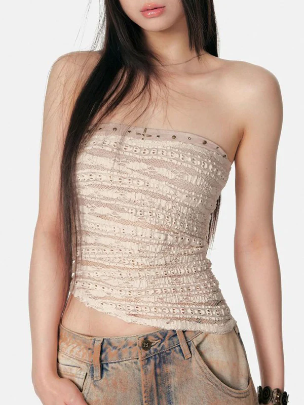 Lace Cross Bandeau Top - Image 6