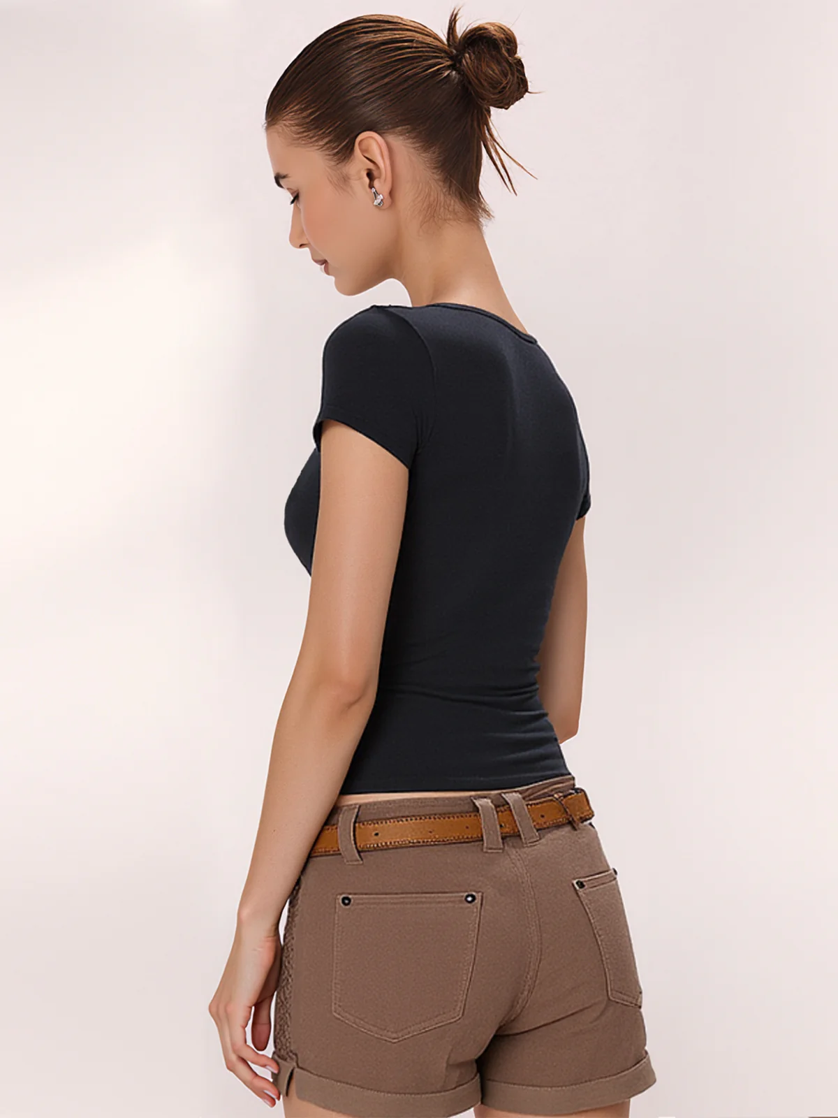 Lace Paneled Short Sleeve Tee - Image 6