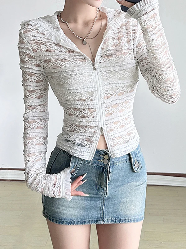 Lace Patchwork Design Jacket - Image 2