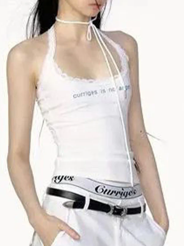 Lace Print Halter Vest - Image 8