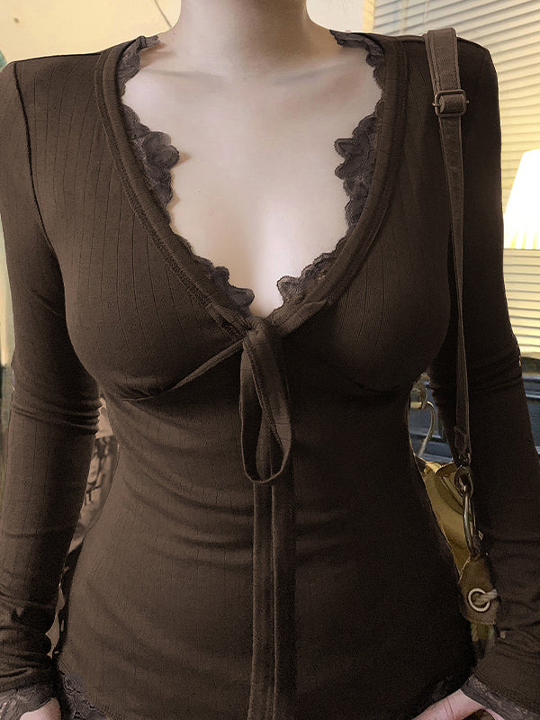 Lace Splicing Long Sleeve - Image 2
