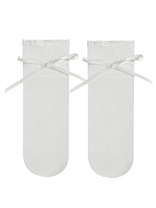 Lace Trim Fishnet Knee High Socks - Image 6