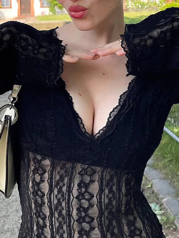 Lace Trim Long Sleeve - Image 2