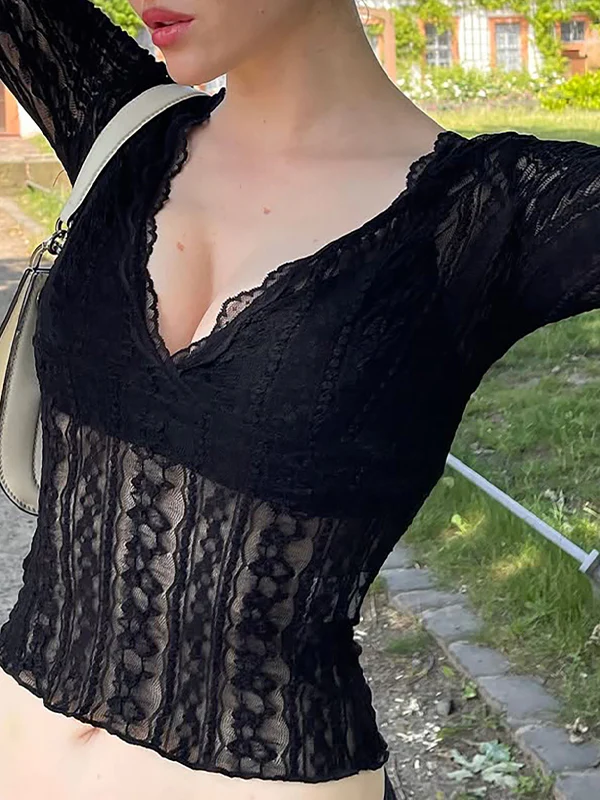Lace Trim Long Sleeve - Image 4